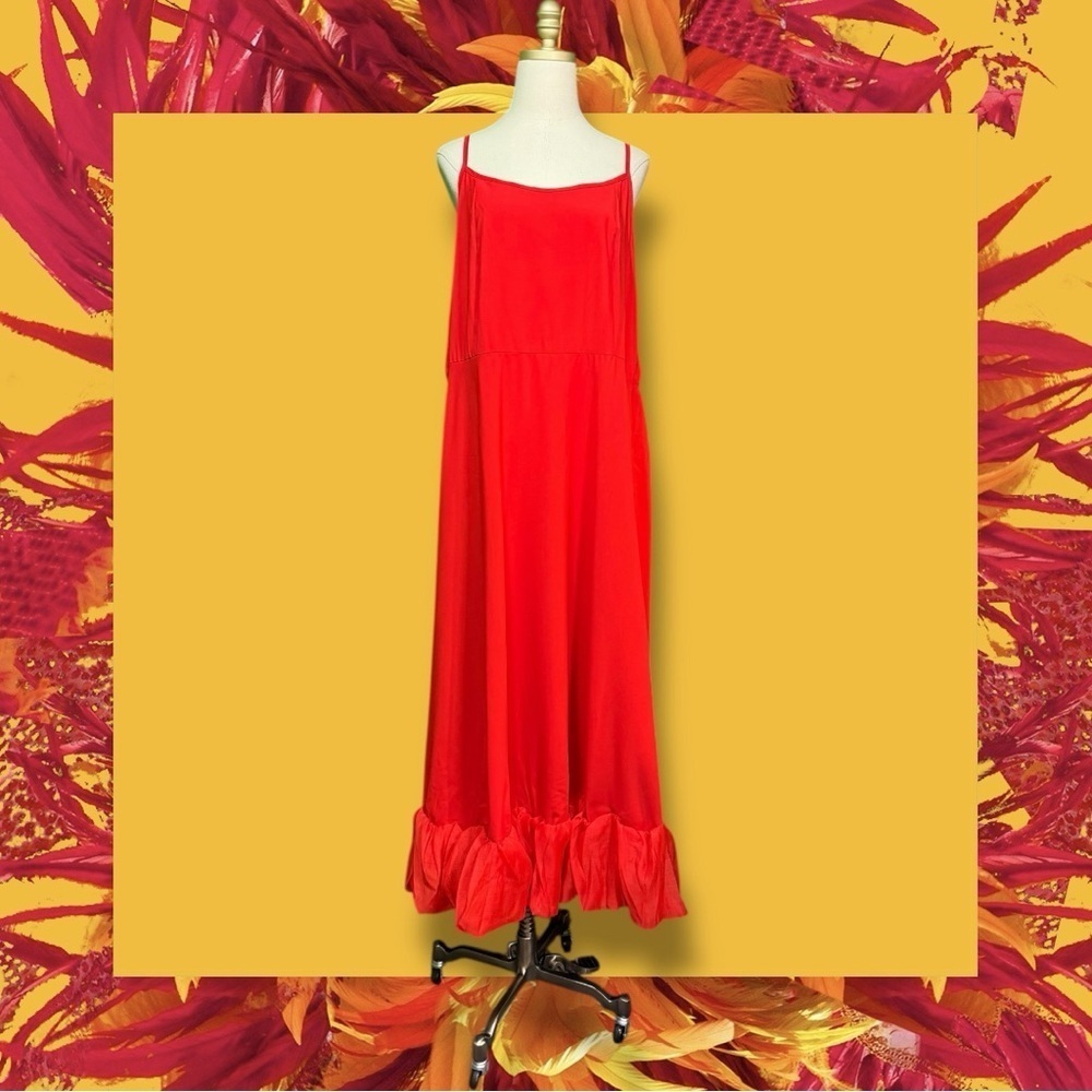 NWOT SHEIN ‘Privé Plus Size Elegant Delicate Bud Hem Cami Dress’ in Red Size 4XL - Picture 7 of 12